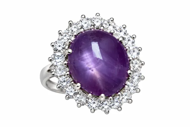 Diamant Ring mit Sternsaphir