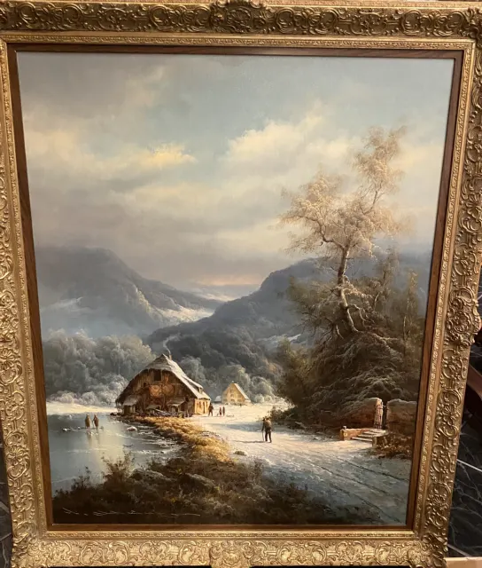 Ölbild  Winterlandschaft